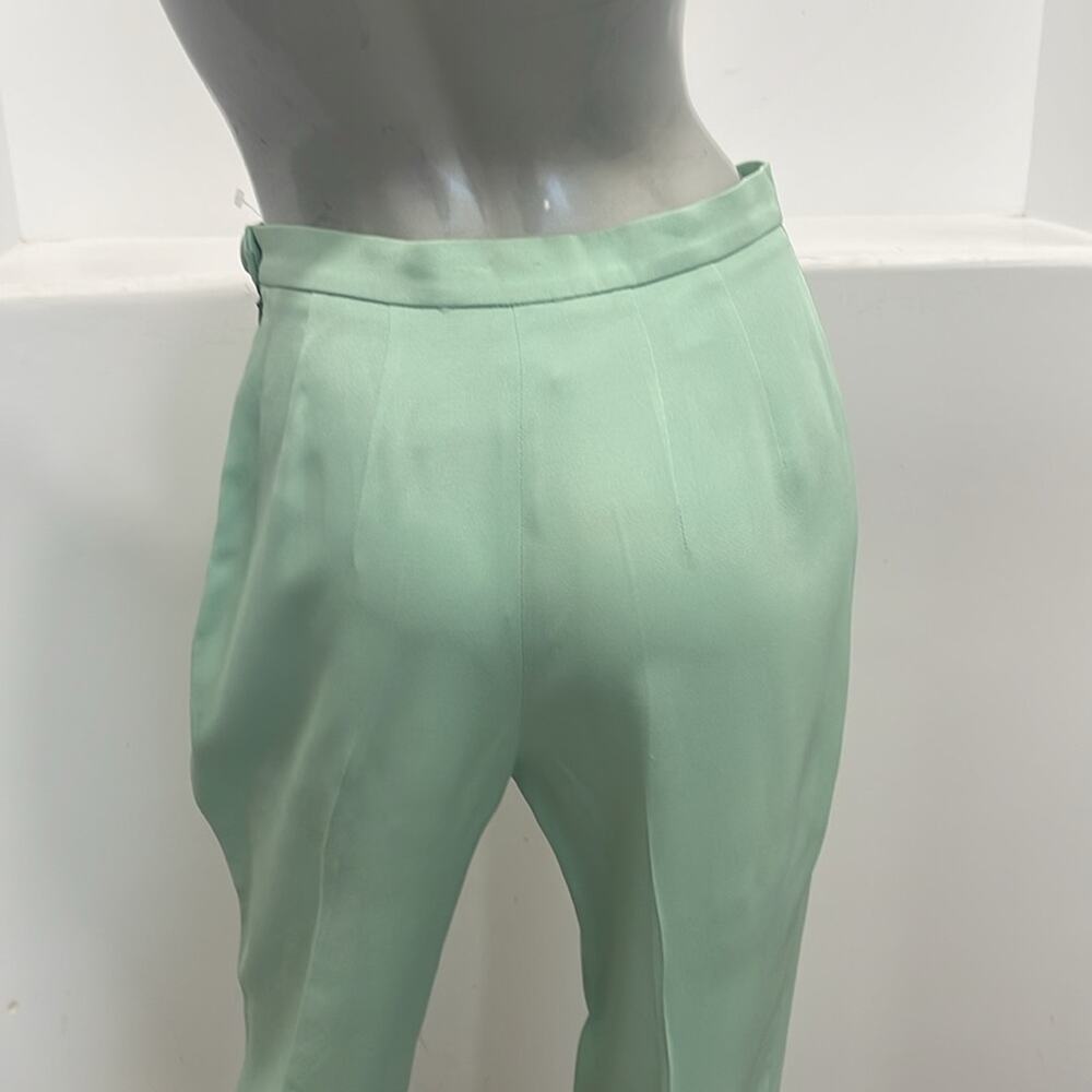 Cheap And Chic By Moschino Women High Waist Slim Leg Ankle Pants Green Size 8 - Picture 9 of 11